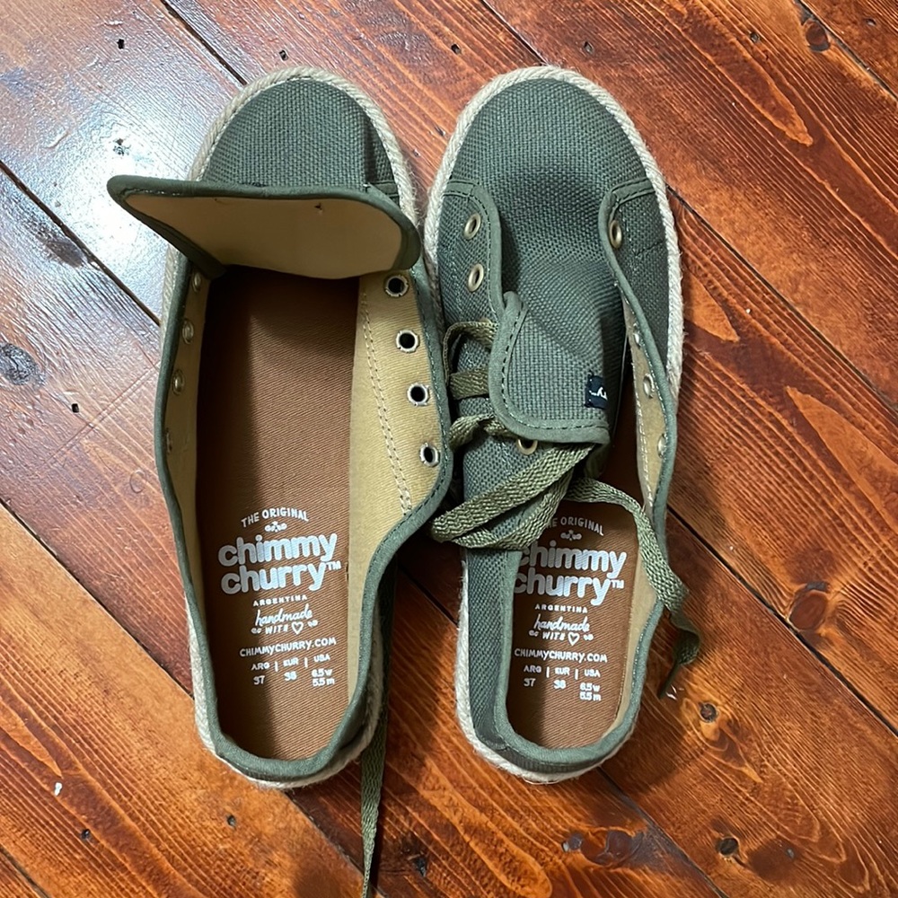 Green shoes
